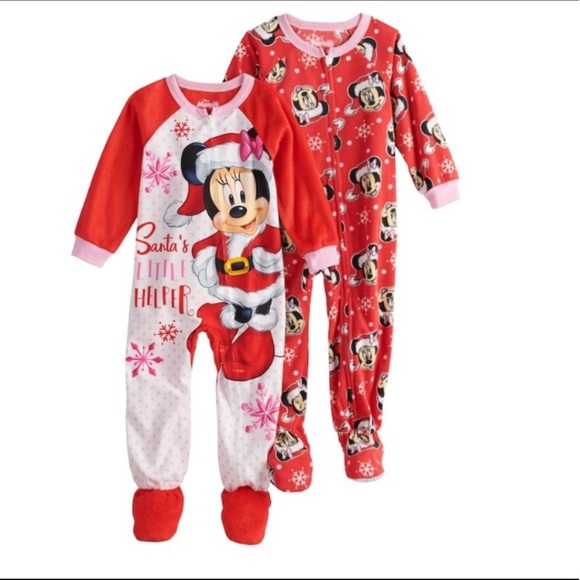 Disney Other - 2-Minnie Christmas Blanket Sleepers